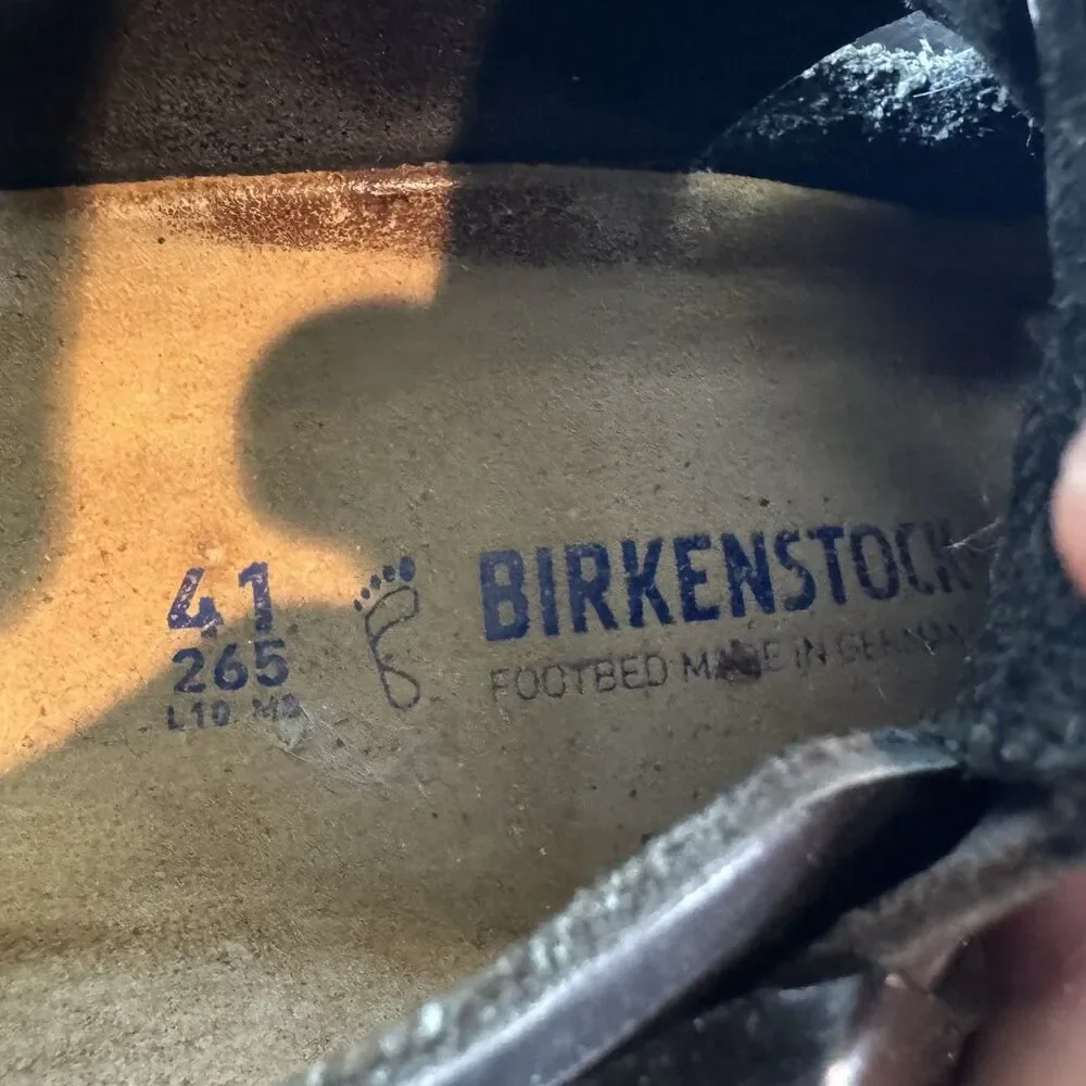 Birkenstock London Soft Footbed Mens 41 8 Black Leather Loafers Shoes Germany - Picture 8 of 8